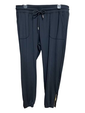 EUC+ Zyia Active Black Joggers with Gold Zip Hems | XL